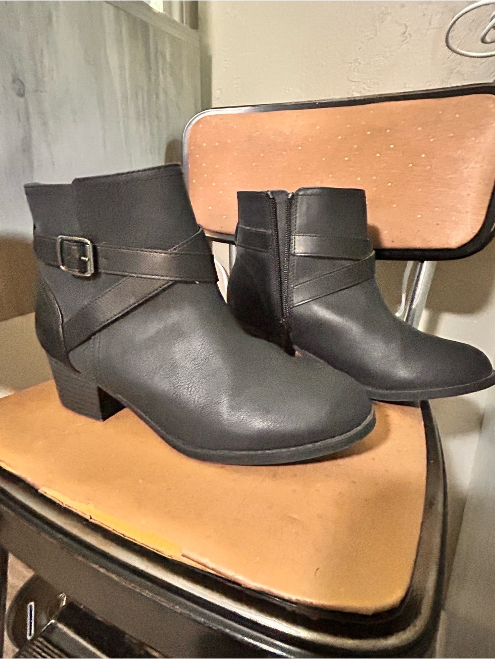 Children’s Place Black Boots with Buckle Detail
